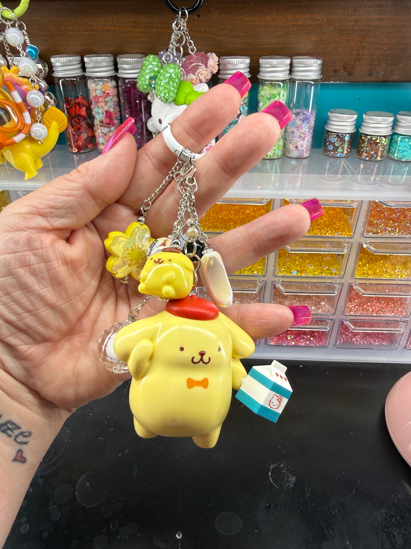 Pom Pom Junk Keychain/Bag Charm
