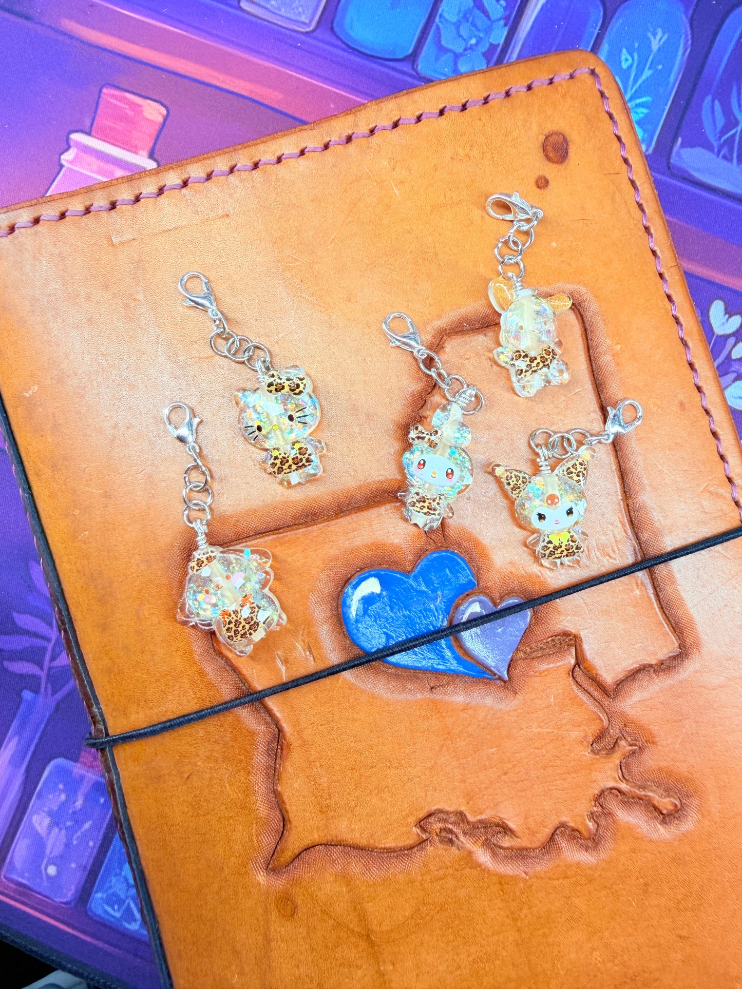 Kawaii Planner Charms - silver hardware