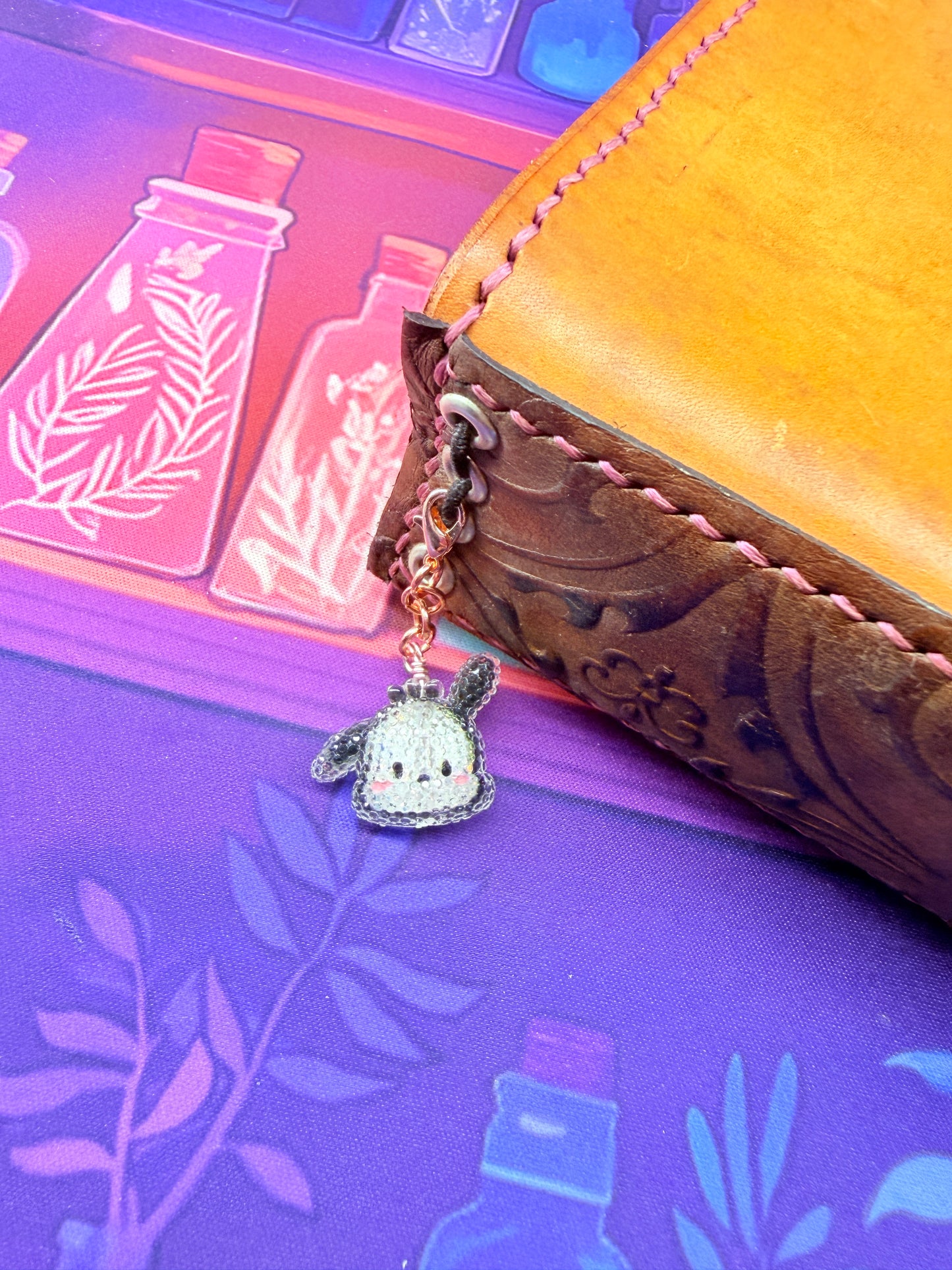 Kawaii Sparkle Planner Charms - rose gold hardware
