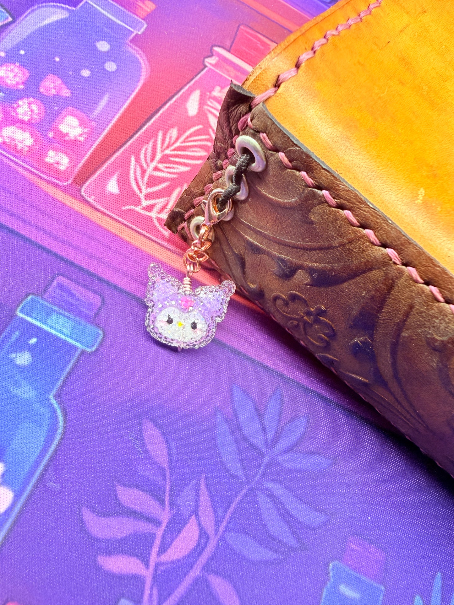 Kawaii Sparkle Planner Charms - rose gold hardware