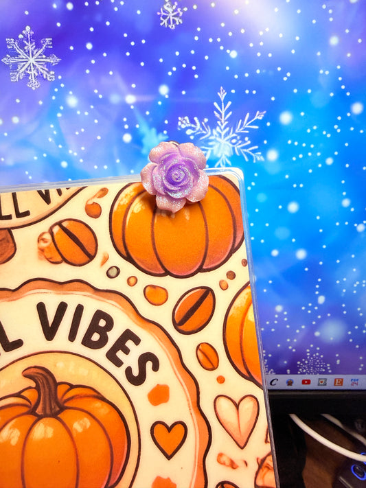 Purple Flower Journaling Clip