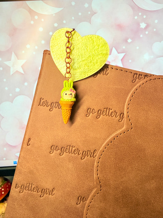 Bunny Ice Cream Cone Heart Journalling Clip