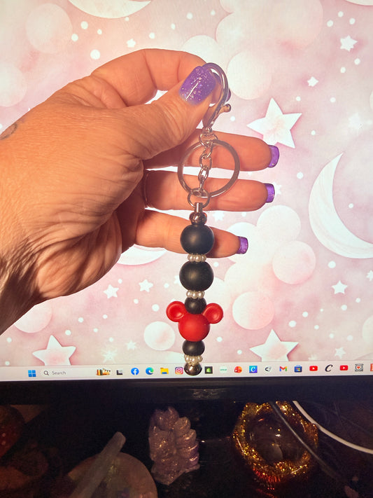 Red and Black Mouse Bar Bag Charm