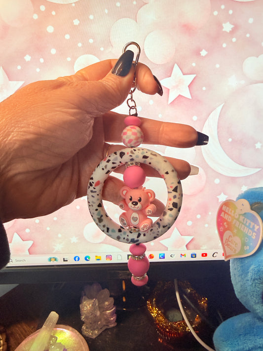 Pink Ring Bear Bag Charm