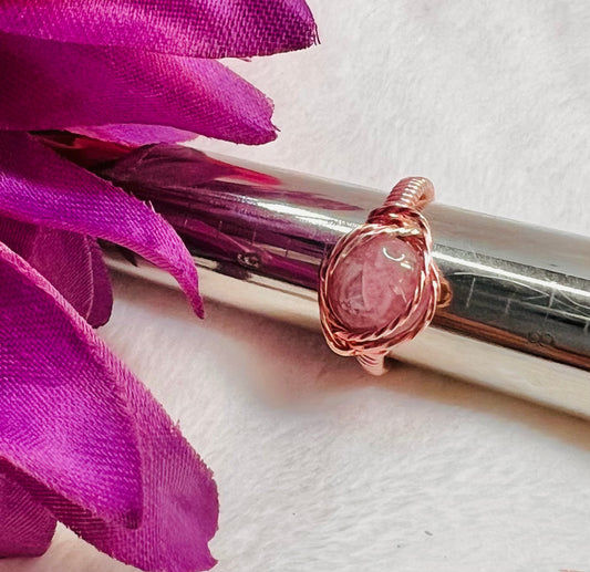 Lepidolite Wire Wrapped Ring