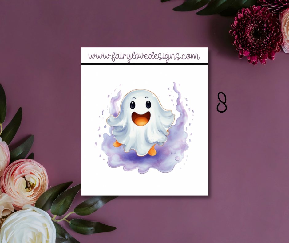 1 1/2" Cute Ghostie Single Stickers