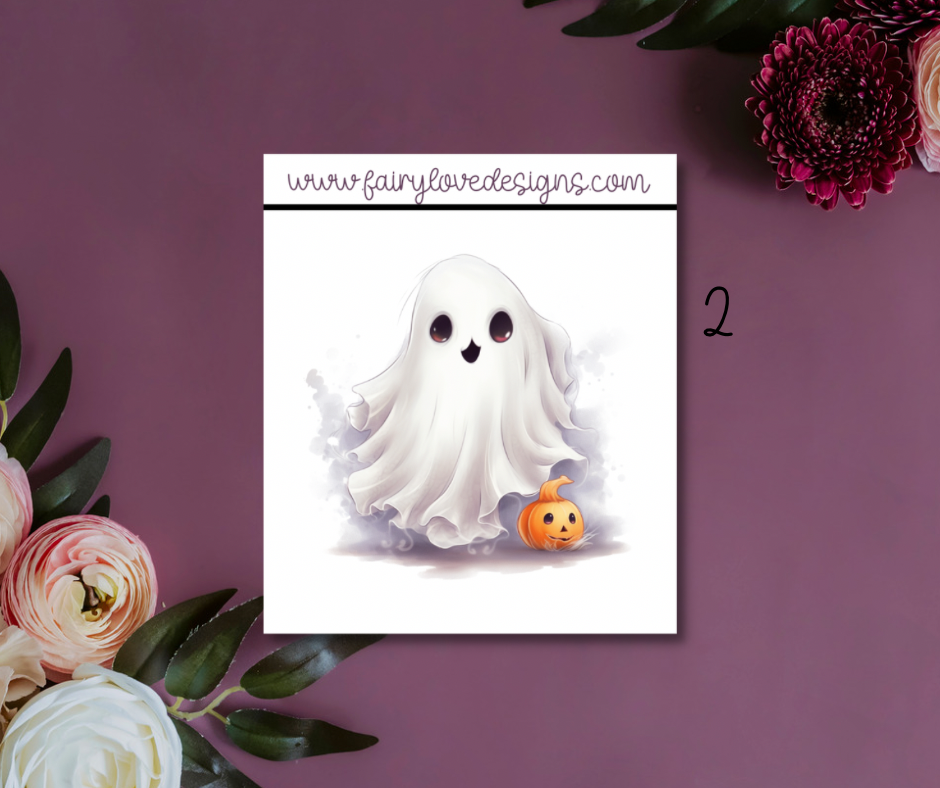 1 1/2" Cute Ghostie Single Stickers