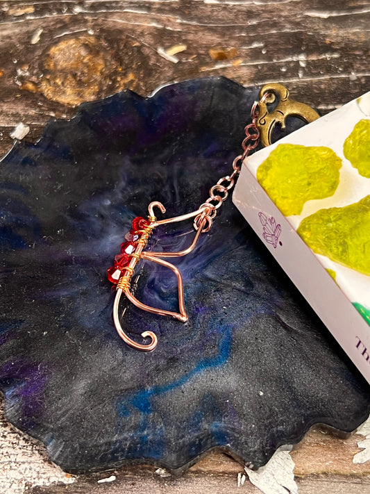 Red Rose Gold Butterfly Bookmark